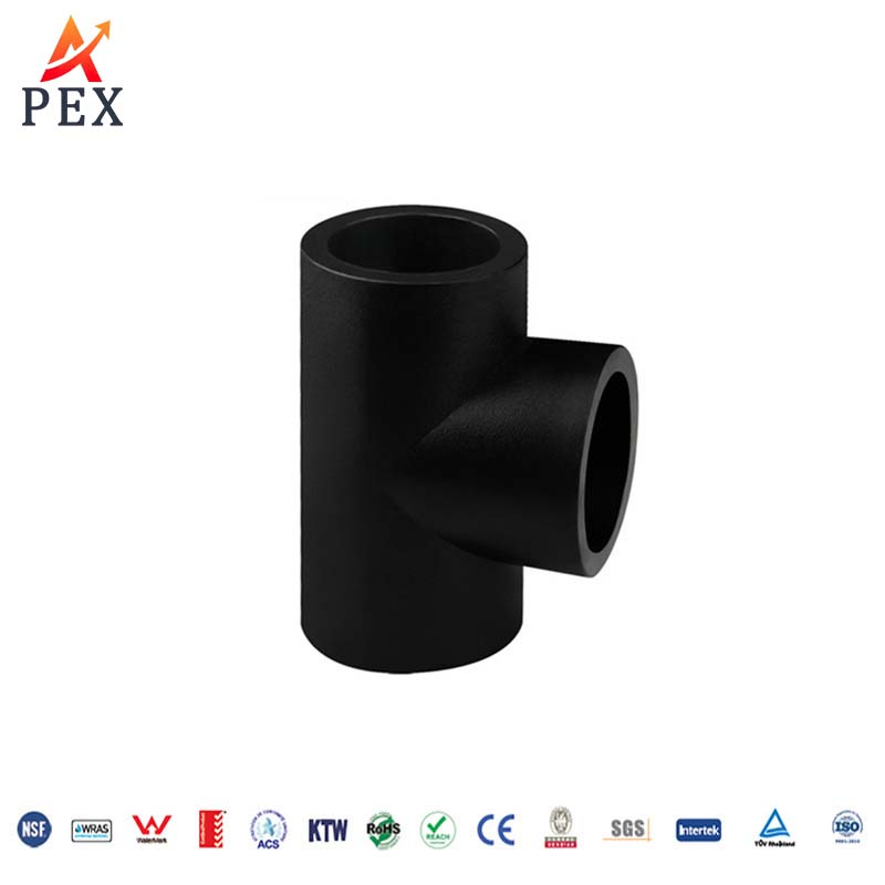 OEM SDR11 Black HDPE Butt Fusion Tee 90mm - High Quality Polyethylene Pipe Fitting