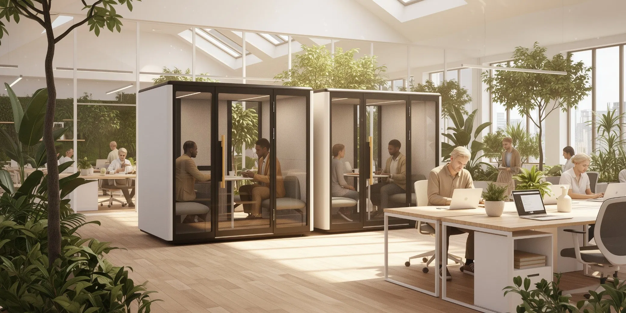 Soundproof Acoustic Meeting Pod Booth for Office, Lobby and Waiting Room