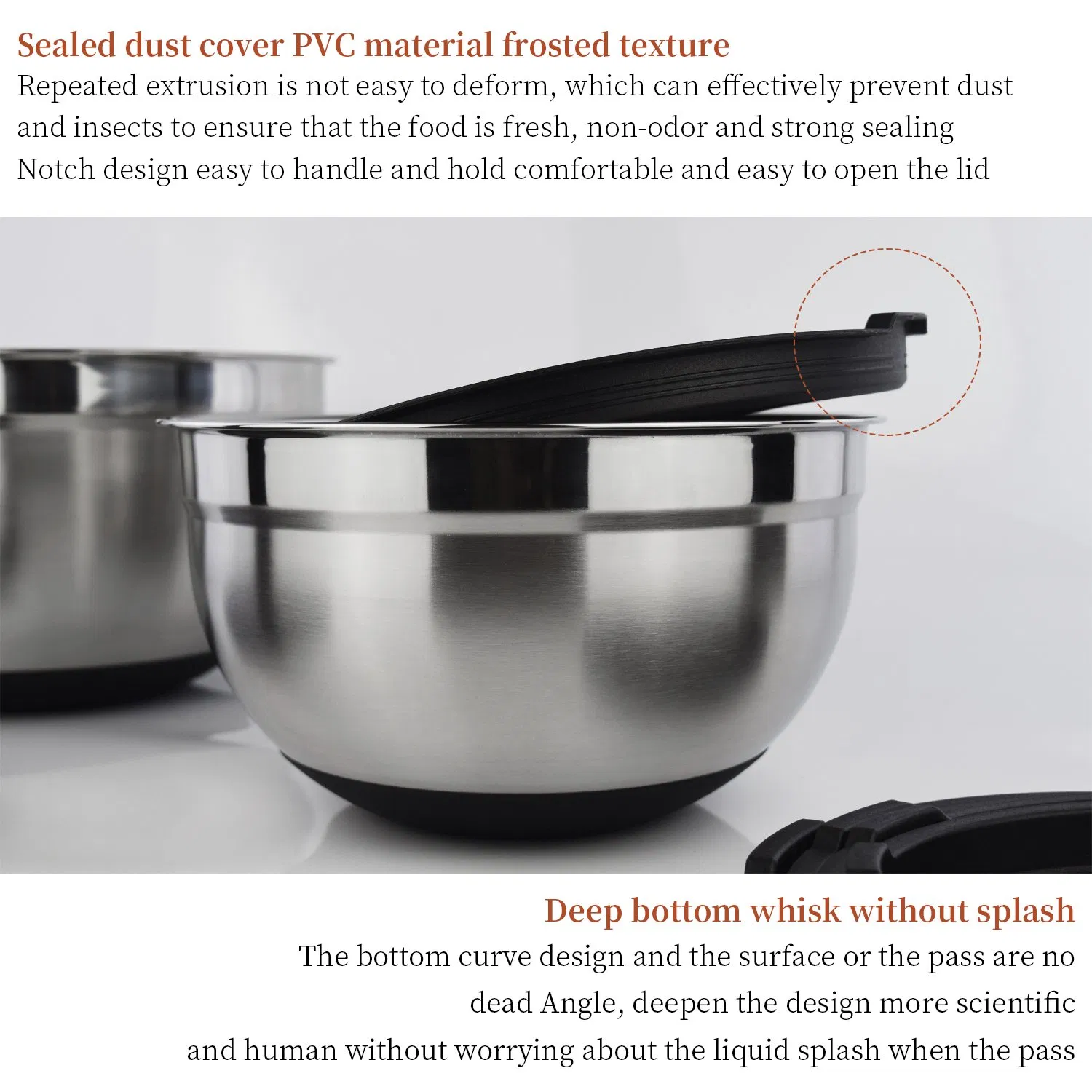 Korean Salad Bowl 304 201 Stainless Steel Silicone Base Bowl