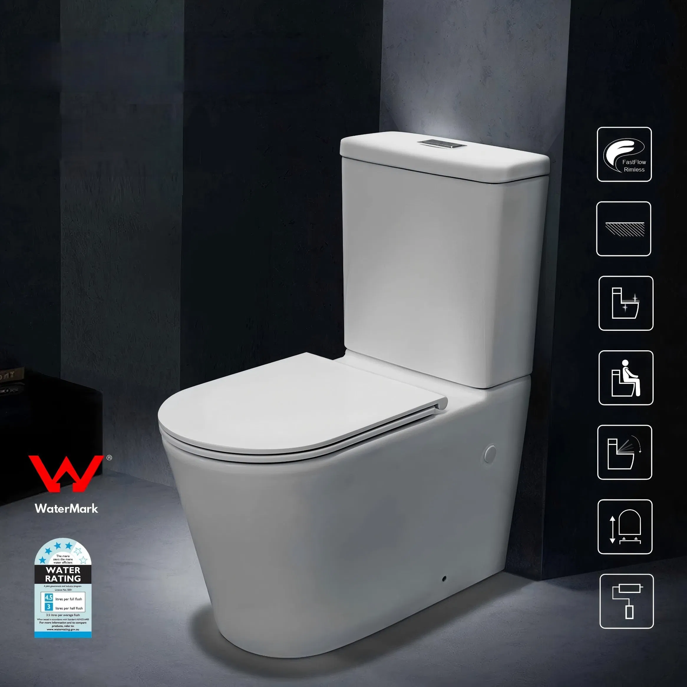 Bathroom Sanitary Ware Watermark Two Piece Water Closet Wc Toilet Bowl