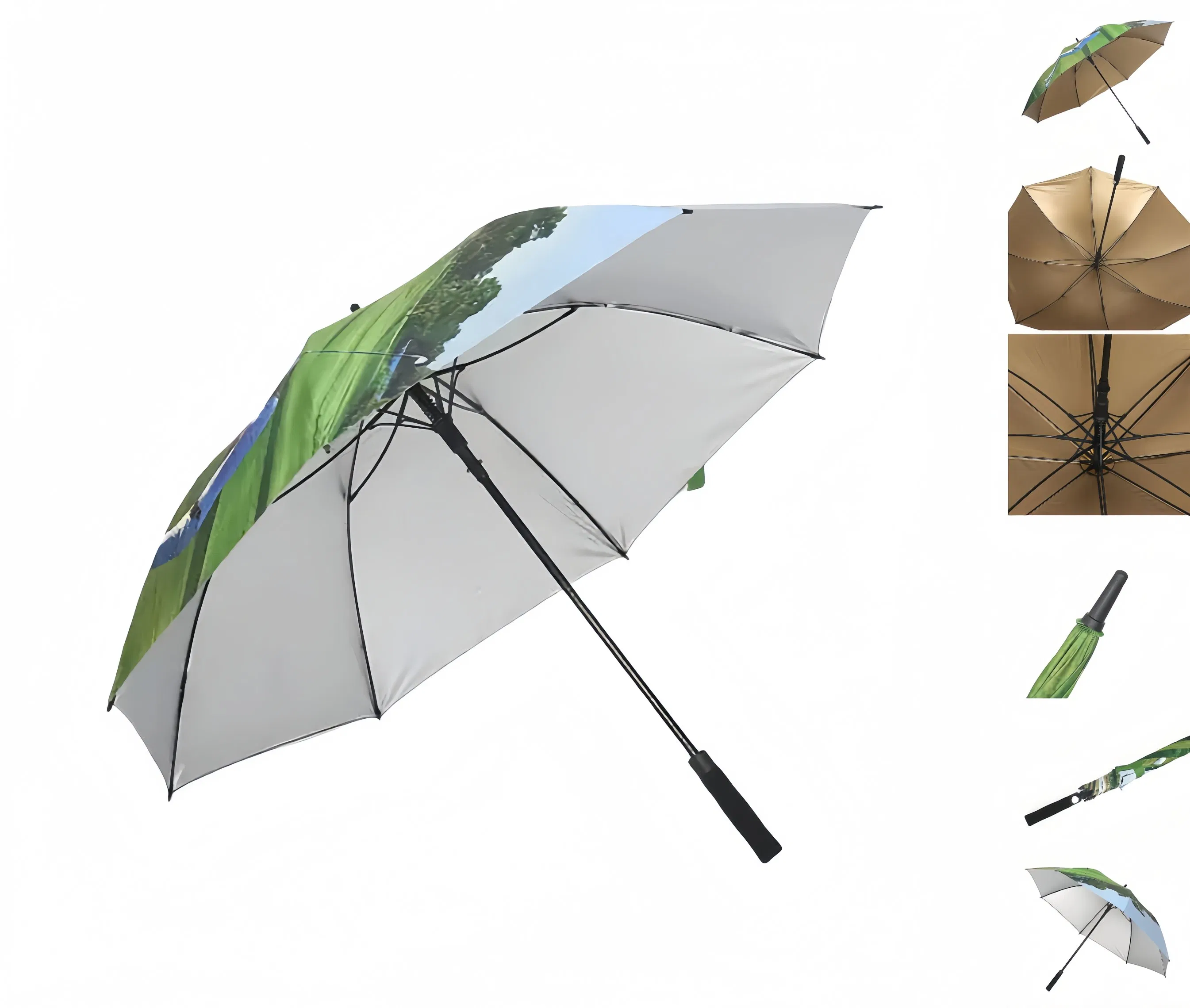New Design Fashion Promotion Advertising UV Windproof Manual Straight Handle Umbrella