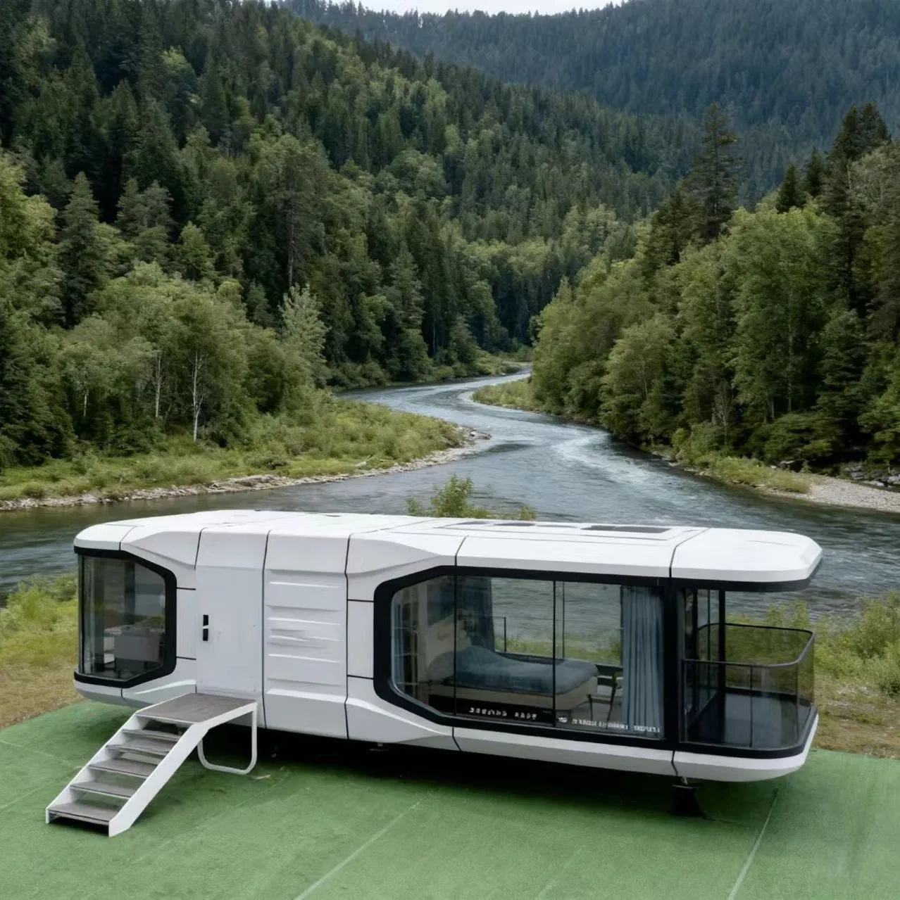 New Technology Steel Frame Prefab Space Capsule House with Wet Separation