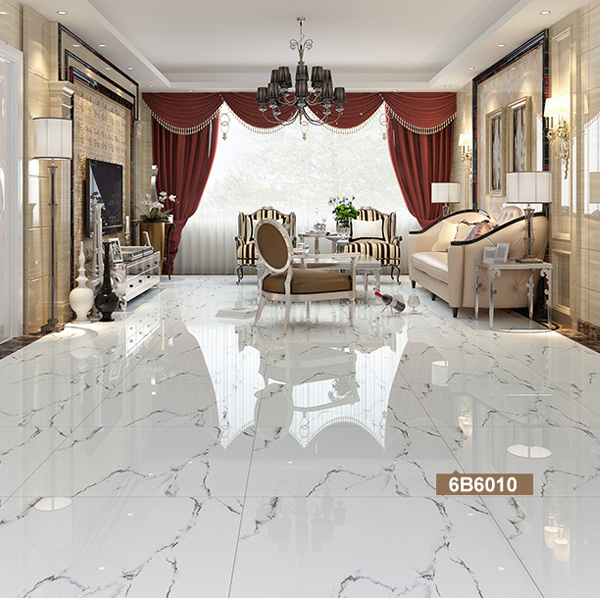 60X60 Discount High Gloss White Living Room Porcelain Floor Tile