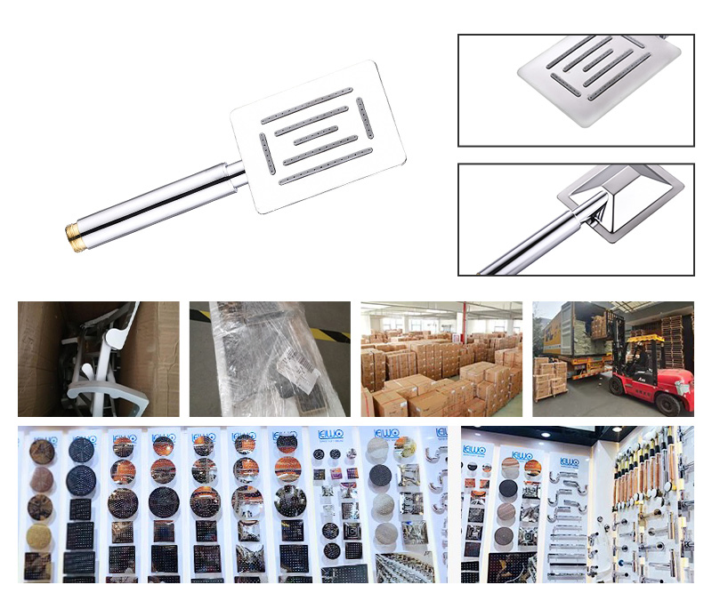 Full Chrome Plating Square Rainfall Shower Head High Pressure Top Shower Bathroom Accessories