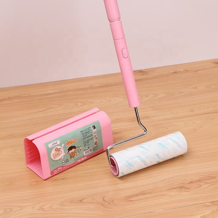 Extendable Long Handle Cleaning Adhesive Paper Extra Large Sticky Mop Lint Roller for Carpet Floor