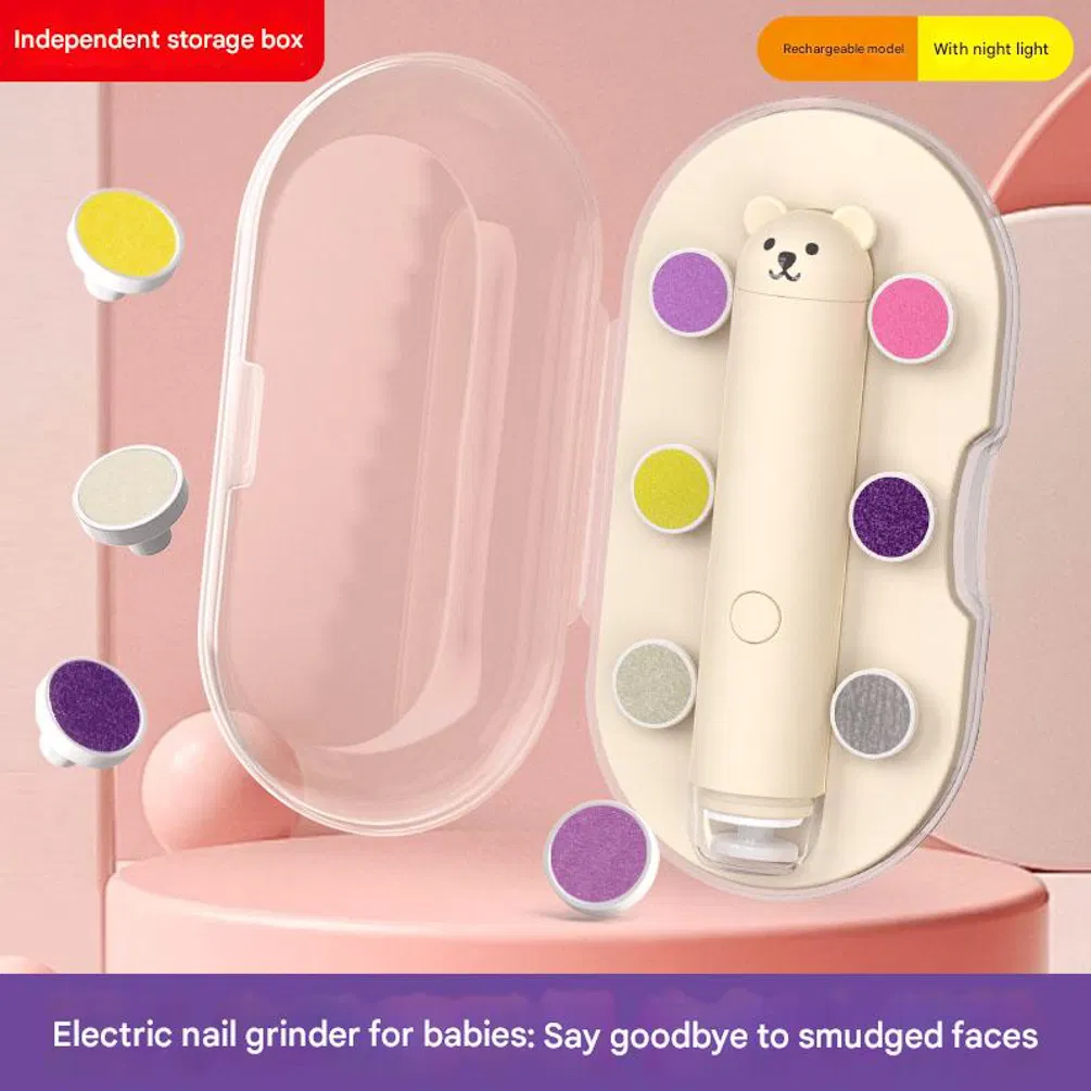 USB Rechargeable Electric Cartoon Nail Grinder Automatic Nail Cutter Electric Baby Nail Trimmer