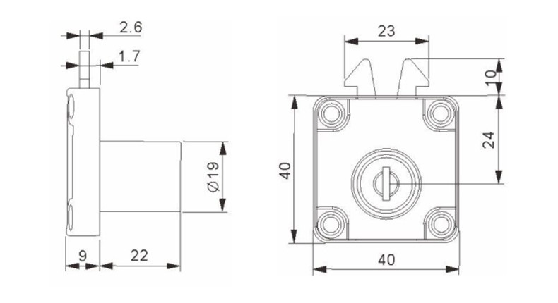 Cabinet Drawer Lock Zinc Alloy Hidden Iron Key Furniture Lock Chrome Plate Drawer Lock