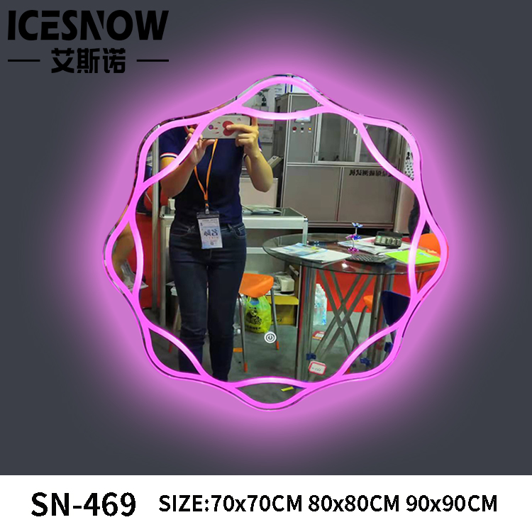 New Design Model LED Smart Touch Switch Stainless Steel Frame Bathroom Mirror