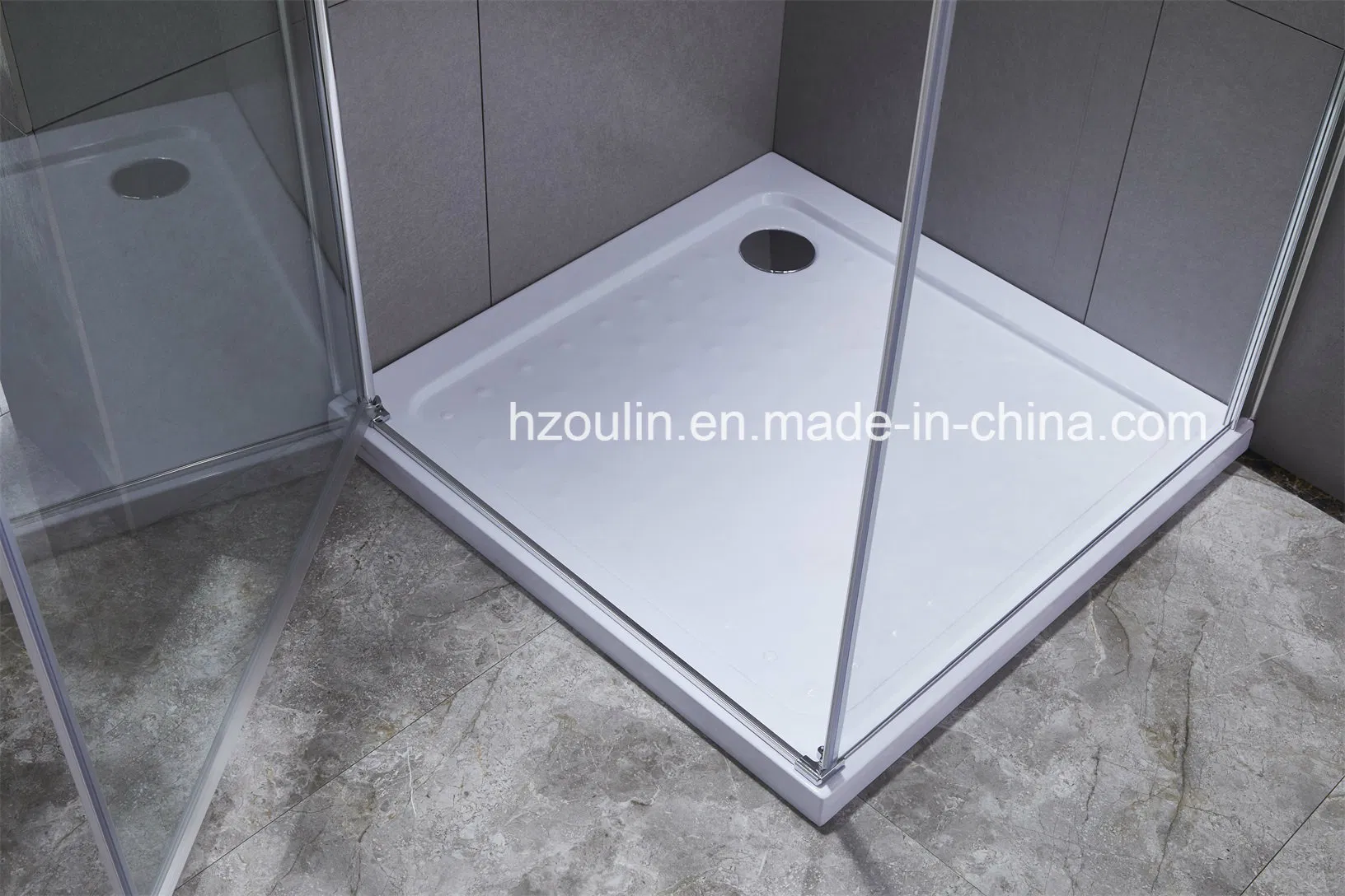 8mm Glass Shower Enclosure with One Fixed Glass and One Folding Glass