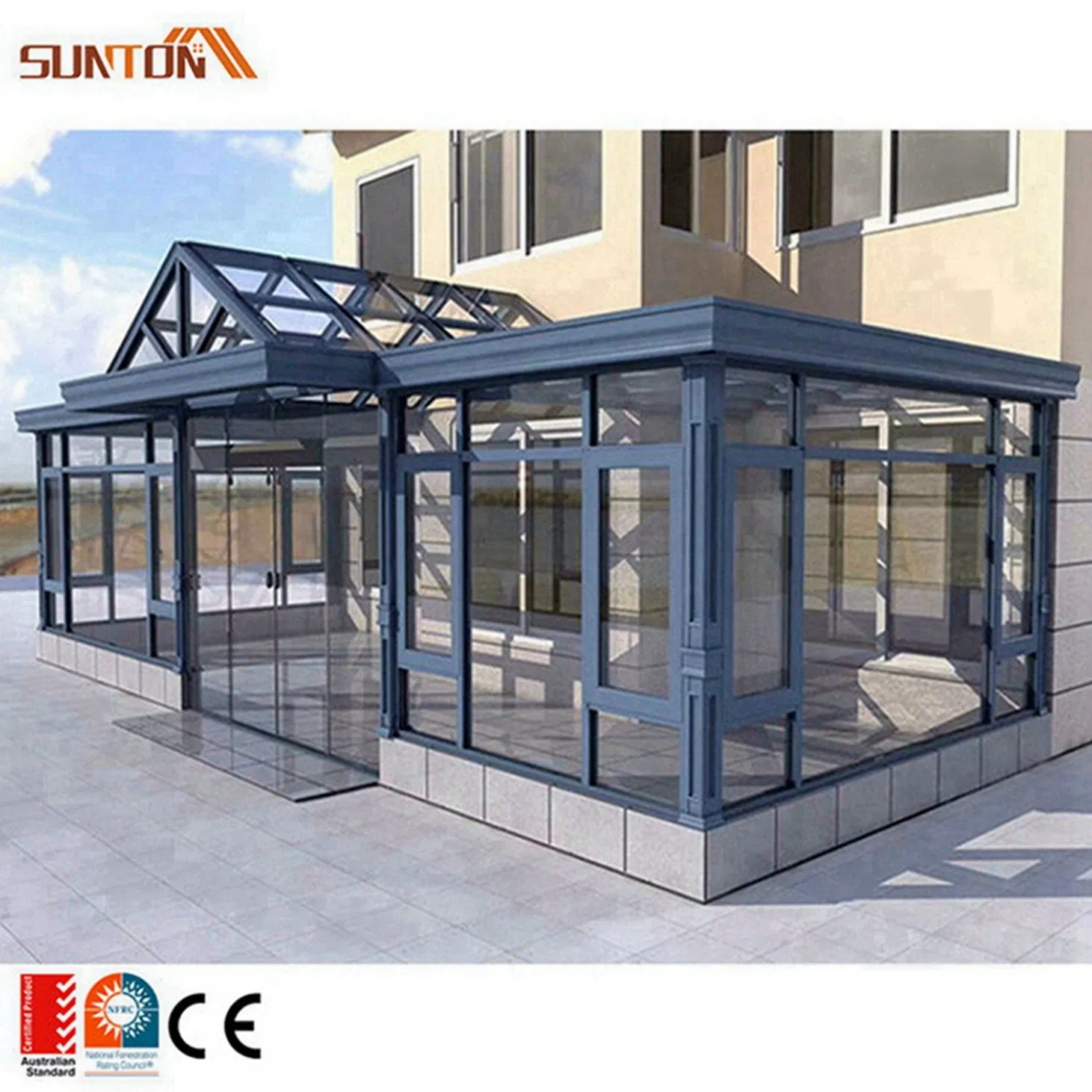 Prefabricated Steel Structure Building Sunrooms & Glass Houses Polygon Garden House Sunrooms Glass House