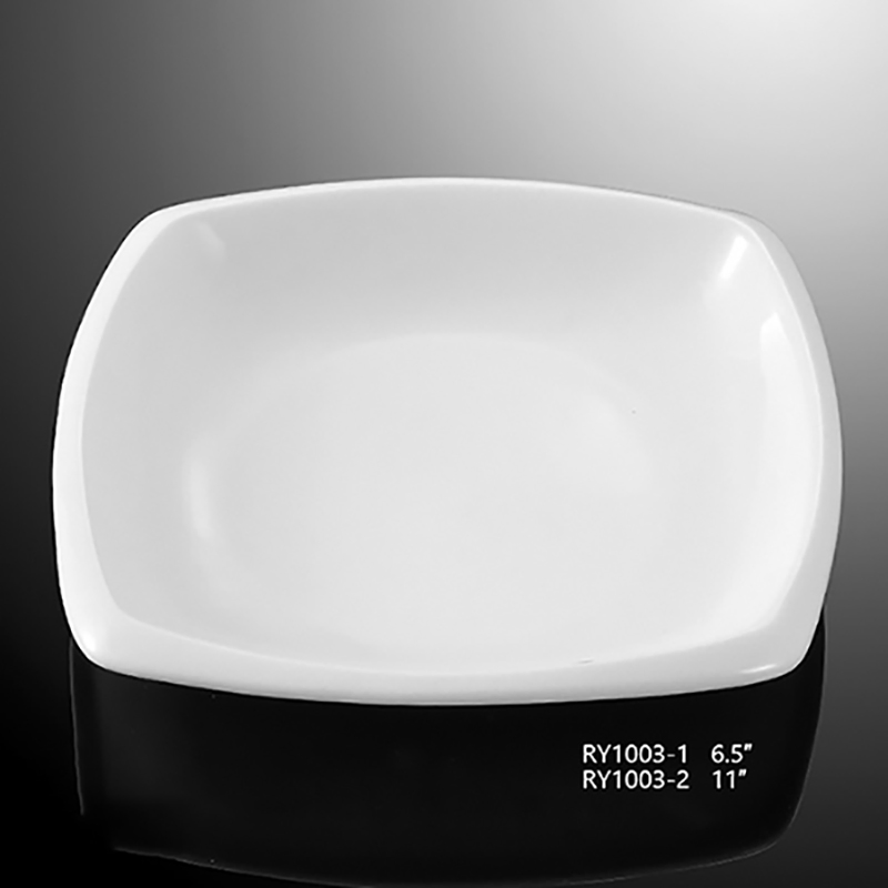 6.5 Inch White Porcelain Square Soup Plate