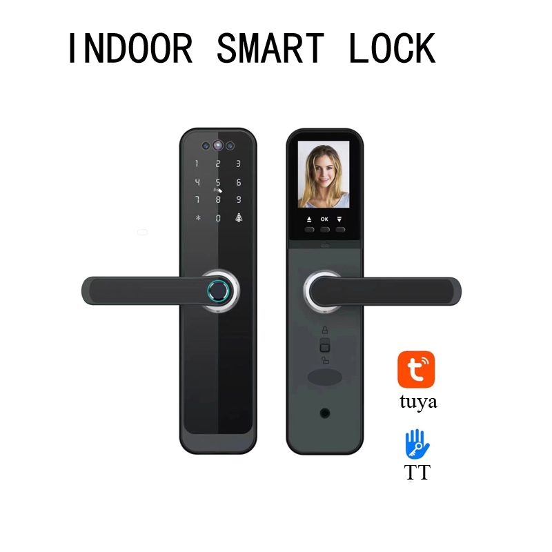 Tuya Tt 3D Face Unlock Indoor Wooden Door Smart Lock