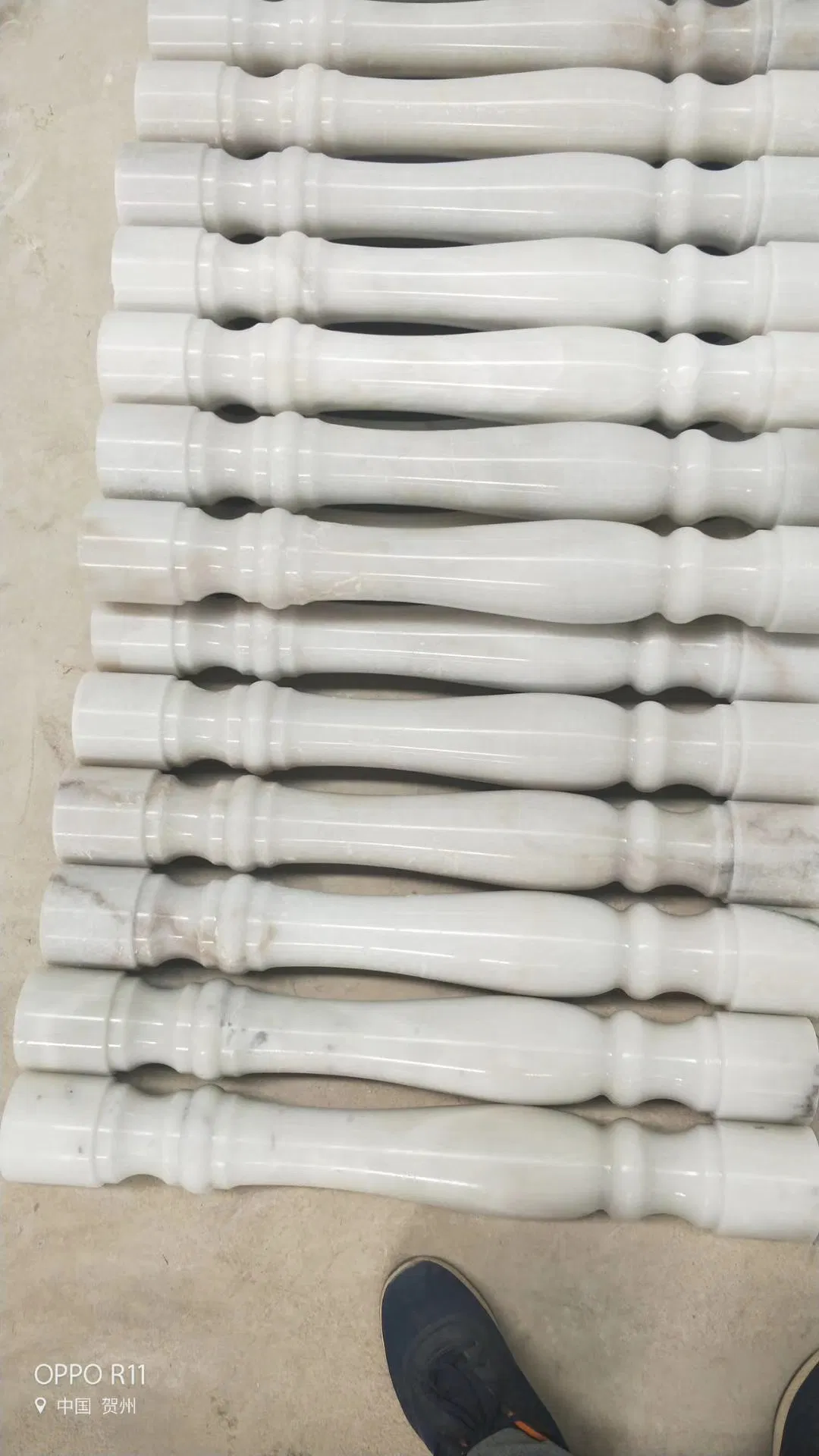 Custom Decorative Marble Railing Natural Stone Staircase Balustrade Handrail Installation