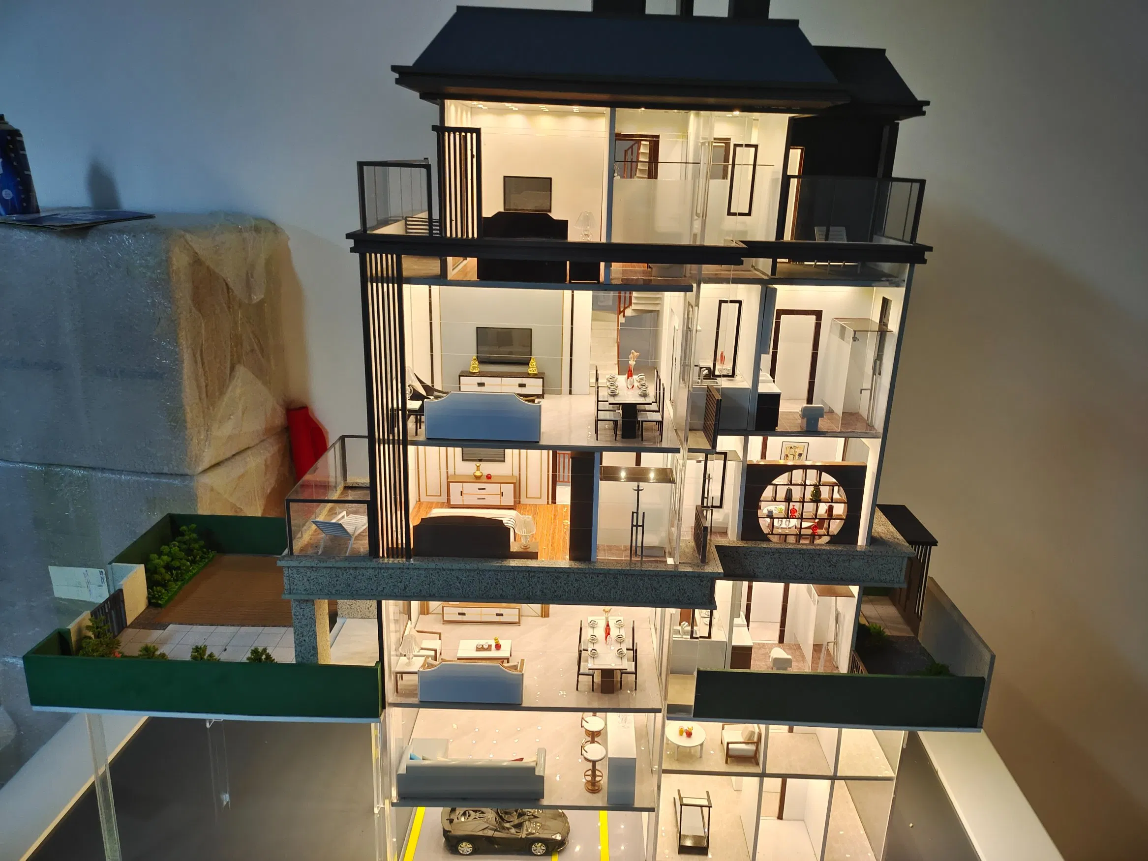 High End Modern Professional Customized Apartment Building Model with Lighting Display