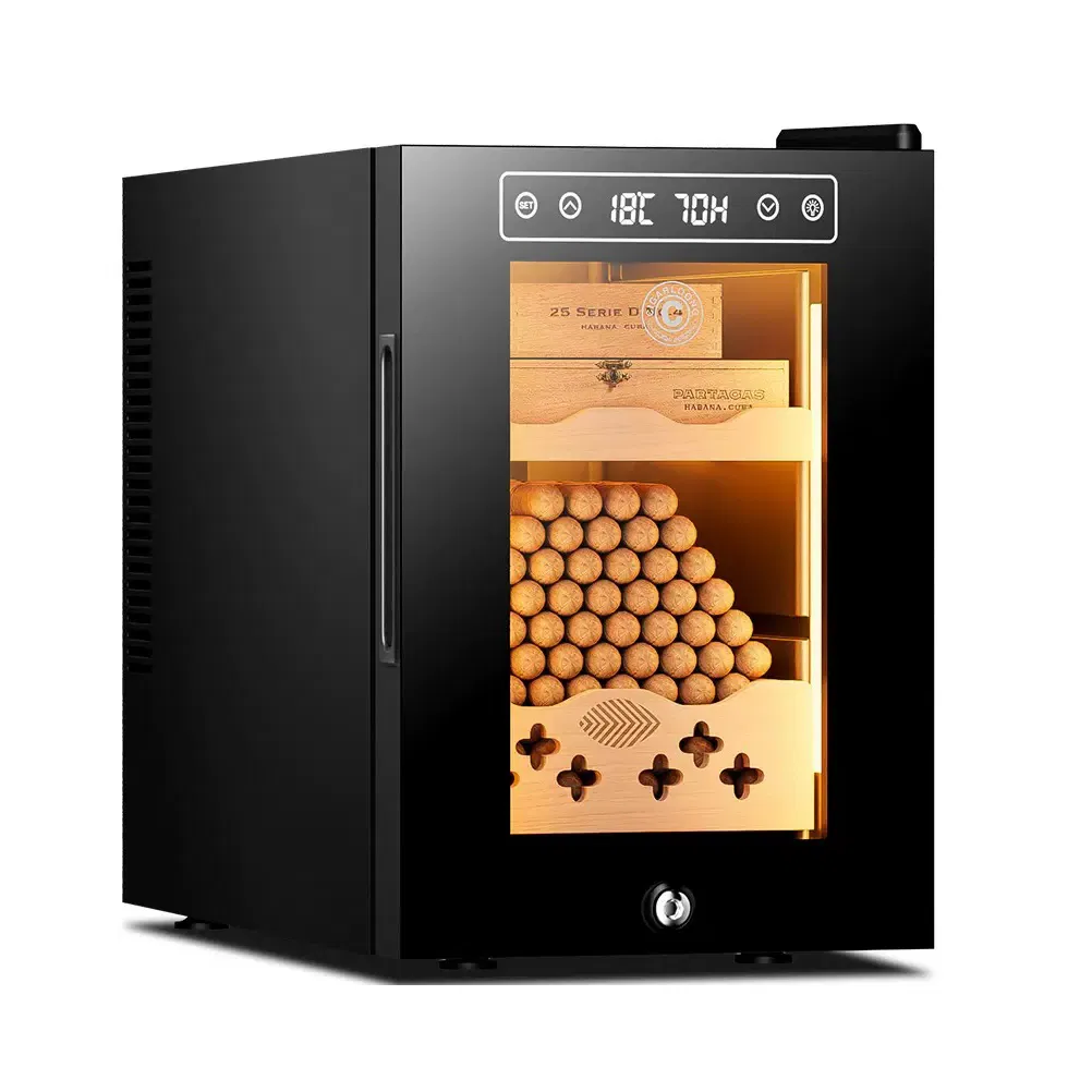 Humidor Semiconductor Cooling Big Capacity Electronic Temperature Control Imported Cedar Wood Cigar Refrigeration Cabinet