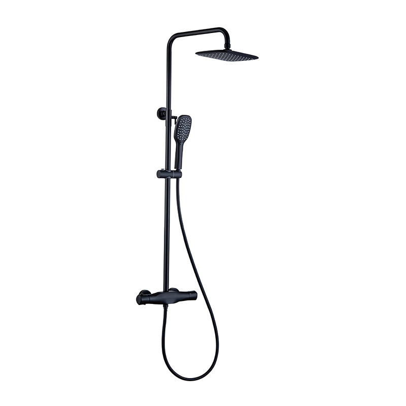 Bathroom Thermostatic Shower Mixer Black Shower Set
