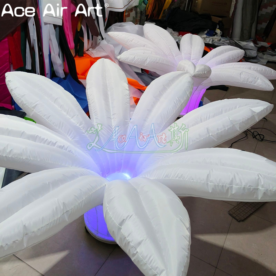 Custom Inflatable Base Flower with Colorful Lighting for Performance Decor