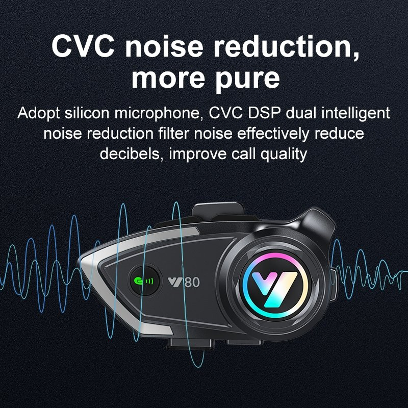 Блютуз-гарнитура Y80 для мотошлема с интеркомом