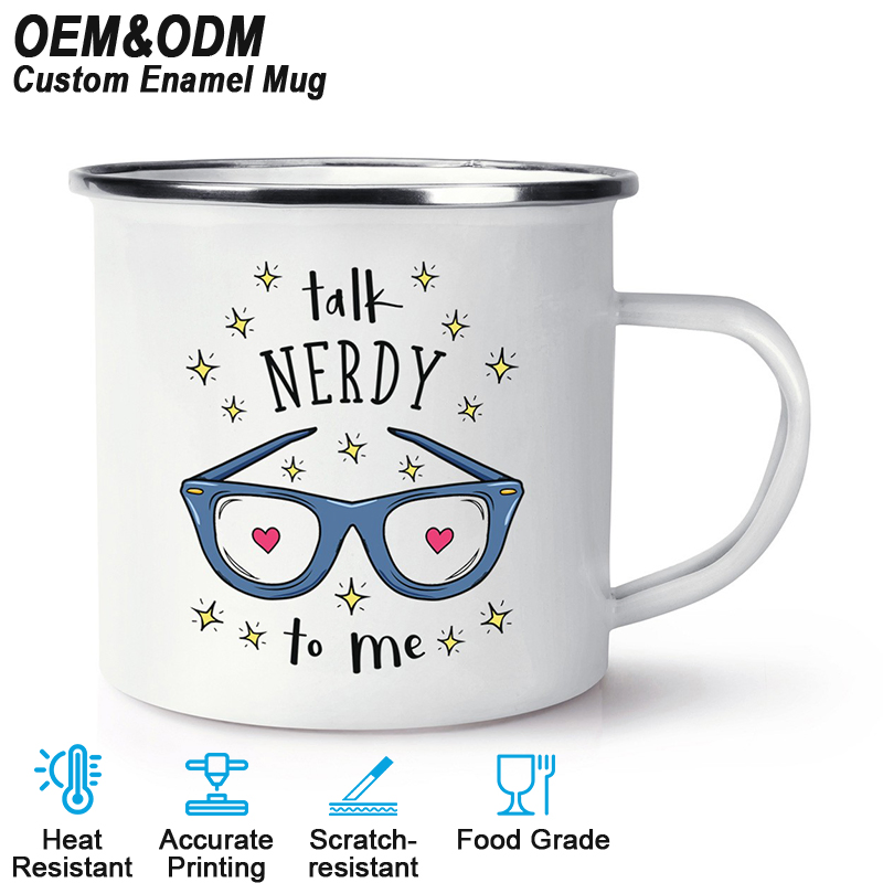 Factory Direct Custom High Gloss Print Enamel Mugs