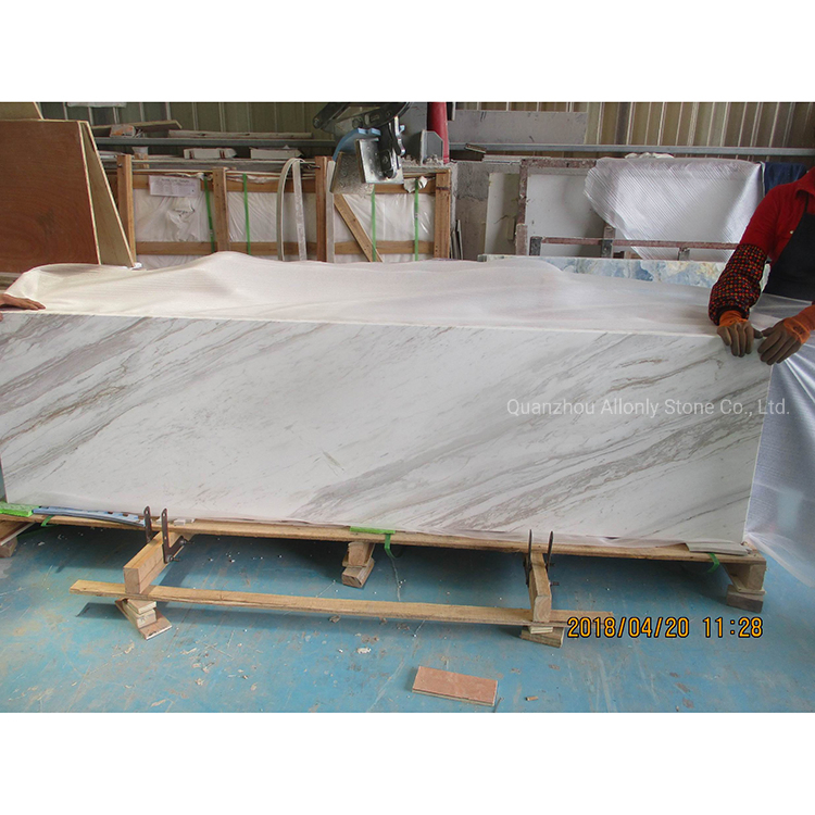 6 Seater Stone Work Countertop Volakas White Marble Modern Table