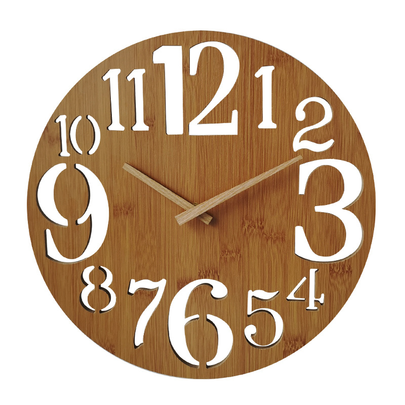 Amazon Hot Sale Living Room Creative Wall Clock Personality Decorative Bamboo Clock
