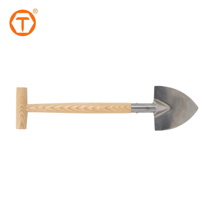 55cm Small Manual Lawn Edger Tool Stainless Steel Garden Edger Lawn Shovel with Wooden T Handle for Landscaping