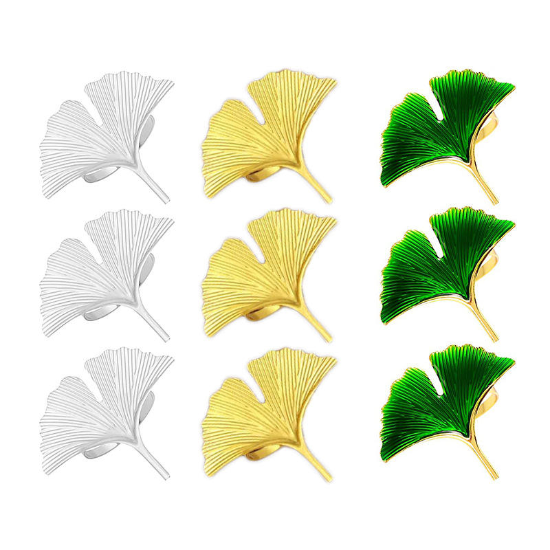 Wholesale Table Accessories Ginkgo Leaf Napkin Rings Napkin Buckle for Party and Wedding