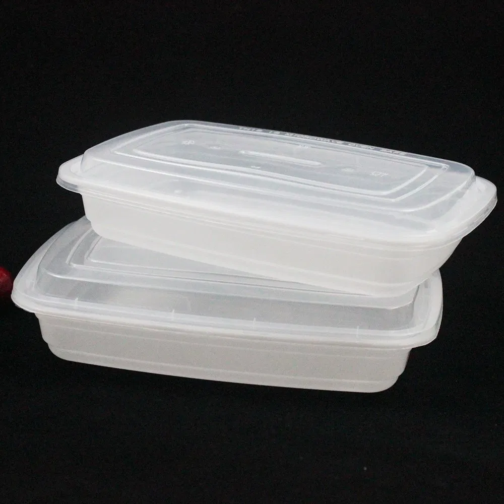 Dsipsoable Plastic Tableware 222mm Length PP Plastic White Box with Lid Clear