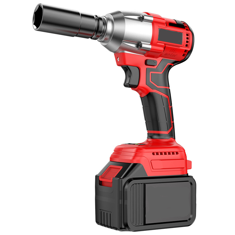 Cordless Impact Wrench 1/2 Inch with LED Light Brushless Motor Wireless Impact Gun 4.0ah Li-ion Battery with Socket Spare Parts