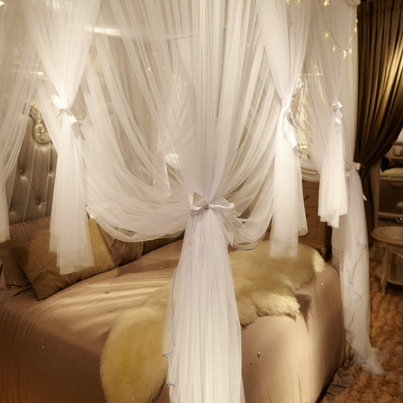 Fine Meshes Luxury Mosquito Large Square Net for Single to King-Sized Beds, 2 Side Openings & 8 Hanging Loops Decorative Rectangular Shape for Home & Travel