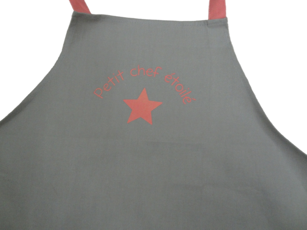100% Cotton French Grey Child Bib Waist Apron