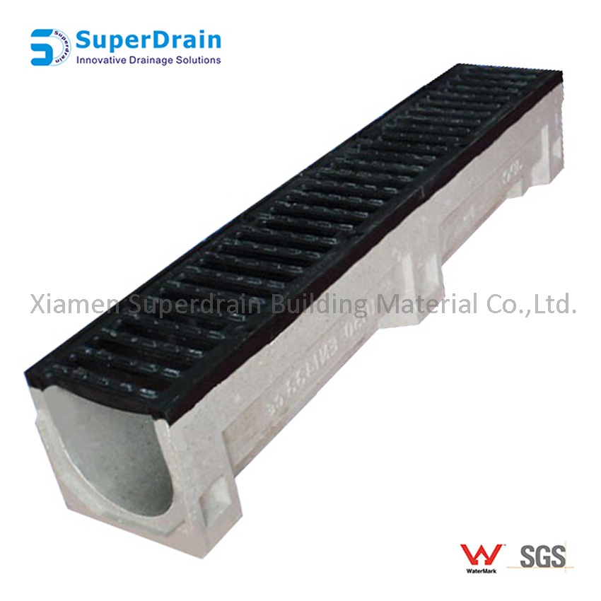 Heavy Duty D400 Cast Iron Grate Durable Polymer Concrete Resin Rainwater Drainage Channel