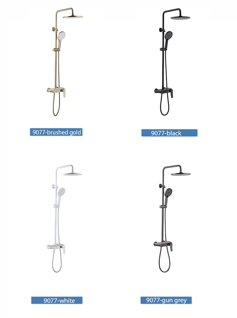 New Design Luxury Wholesale Wall-Mounted Shower Faucet Set Black High Pressure Shower