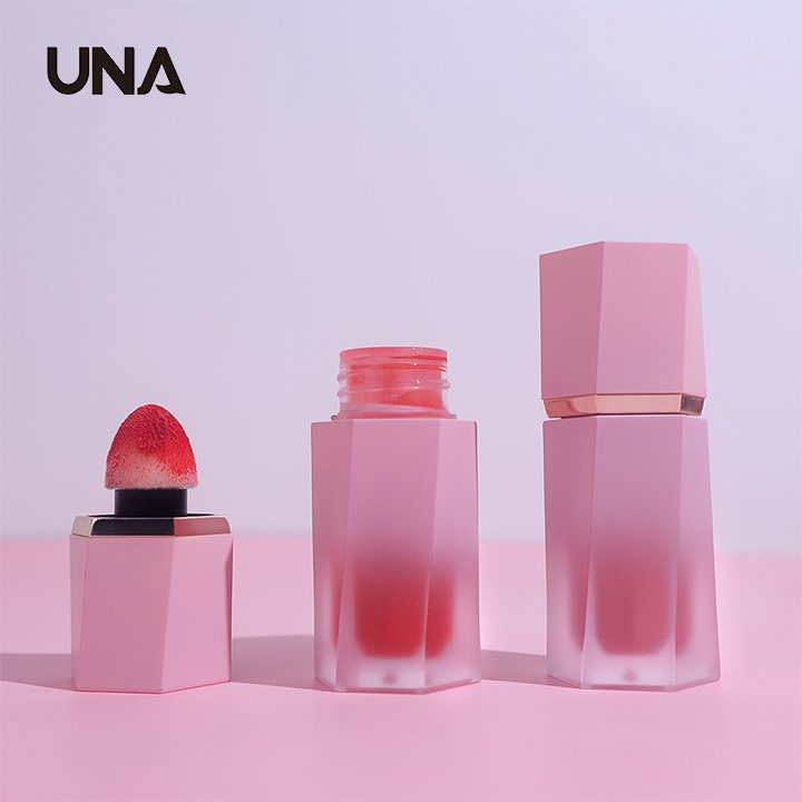 Customized Logo High Pigment Vegan Private Label Organic Makeup Blush Sponge Lip Tint Liquid Cheek Blush