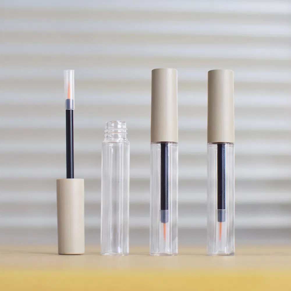 Empty Metal Oval Chubby Matte Blue Cosmetic Mascara Bottle Container with Wand