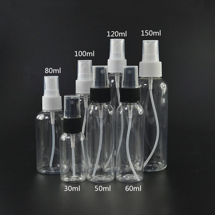 Wholesale Transparent Plastic Spray Bottle Empty Cosmetic Packaging 30ml 50ml 100ml 500ml