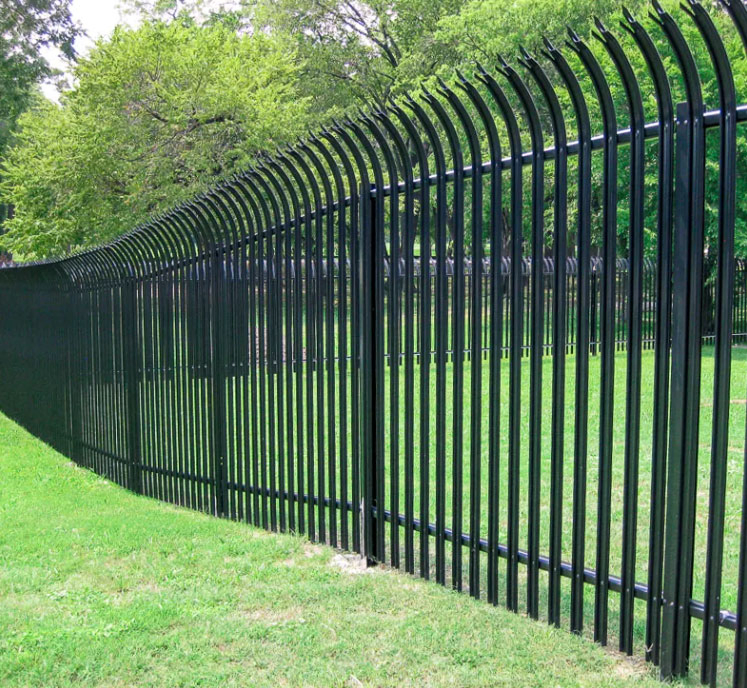 Customized Factory Price High Quality Steel Curved Top Galvanised Powder Coated Palisade Security Fencing