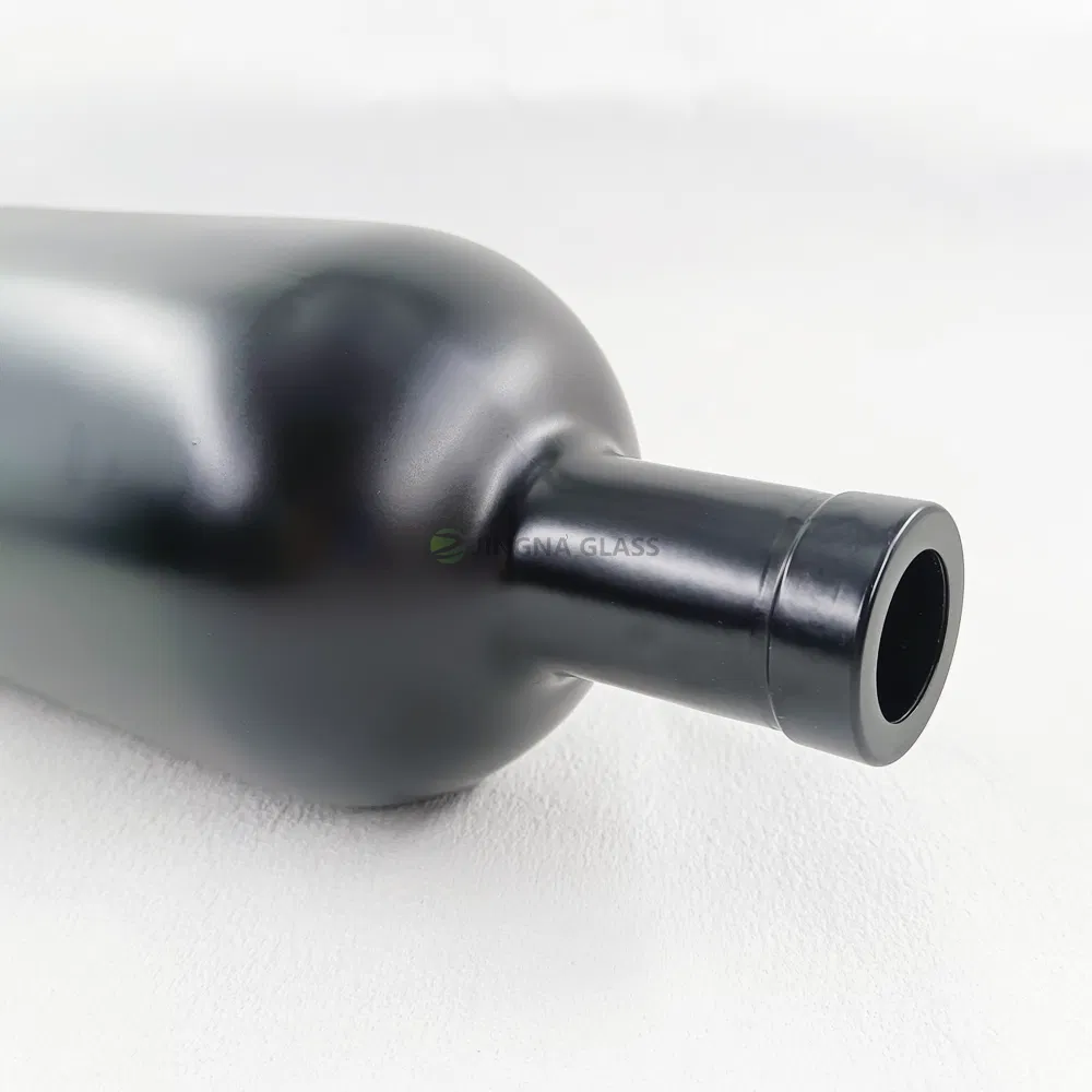 100ml 300ml 500ml 700ml 750ml Matte Black Glass Bottle for Liquor Vodka Whiskey Tequila