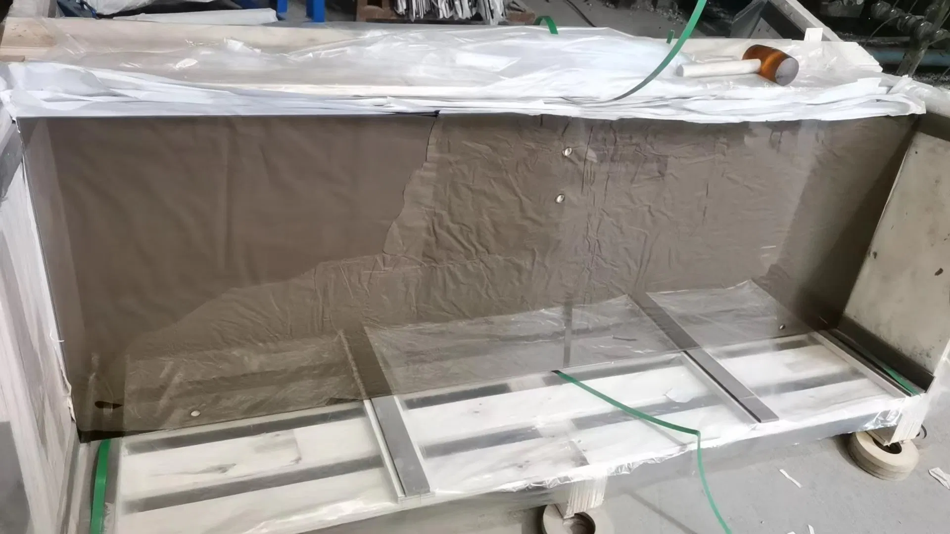 6mm 8mm Brown Frosted Acid Etched Tempered Glass Shower Panel