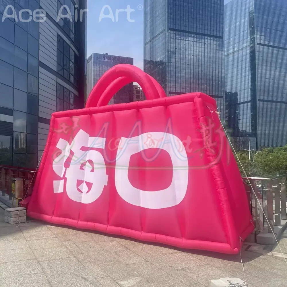Giant Inflatable Cartoon Fashion Bag with Customize Logo Printed Outdoor Playground Event Decoration Props for Advertising