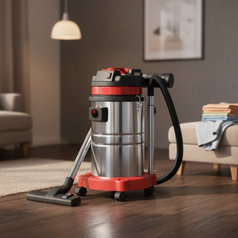 Compact Horizontal Electric Dust Extraction Unit for Customized Furniture Workshop