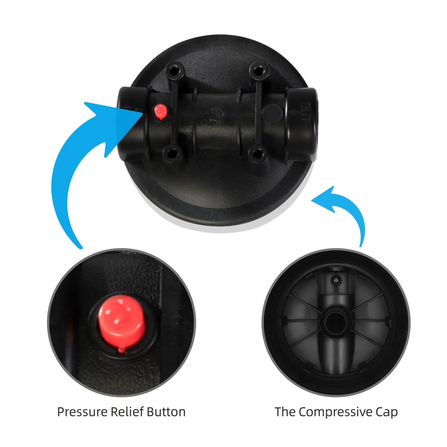 Hidrotek Classic 20" Big Water Blue Filter Housing with Air Relief