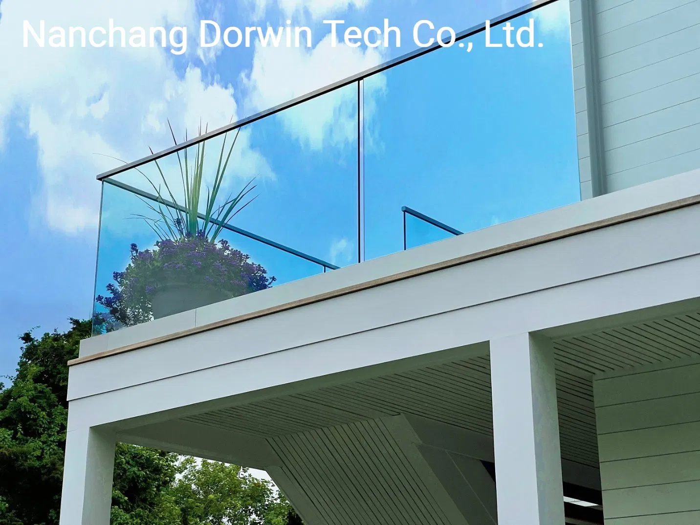 Aluminum Frameless LED Laminated Glass Fence Balustrade Railing Indoor Outdoor Cage Enclosure