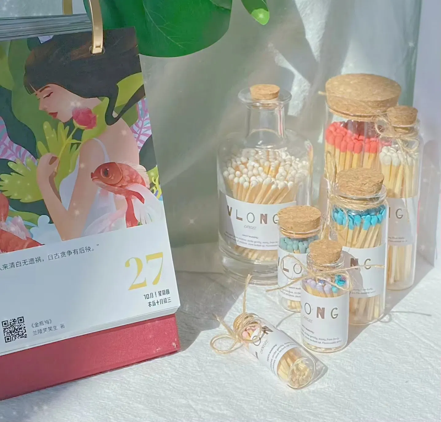 Unique Glass Bottle Packaging Stylish Household Matches