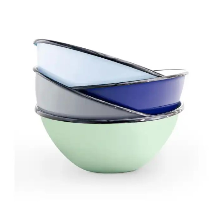 Useful Home and Restaurant Metal Enamel White Bowls and Plates