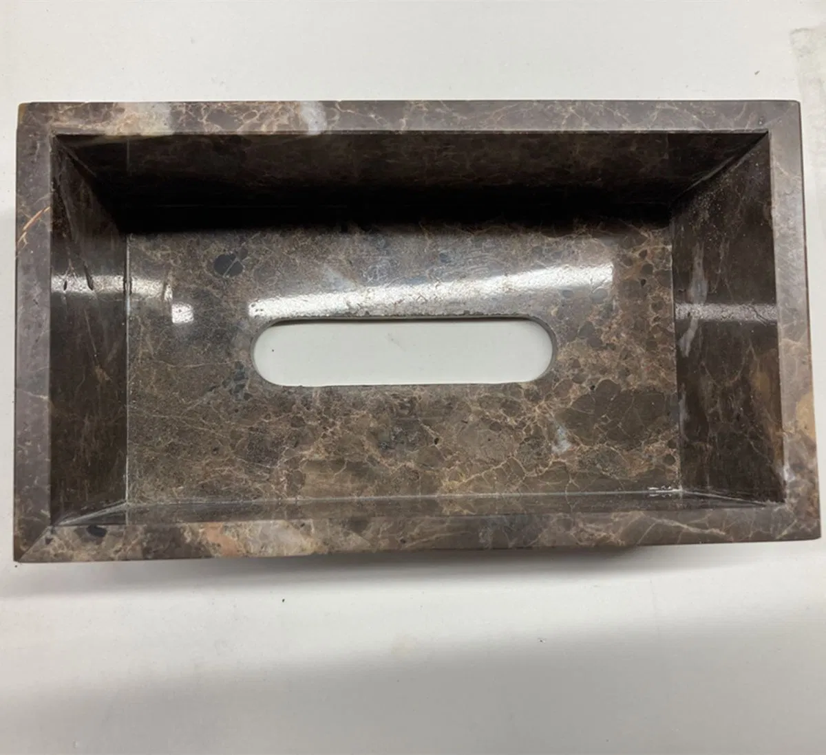 Dark Emperador Marble Tissue Box Cover Tissue Marble Box for Table Home