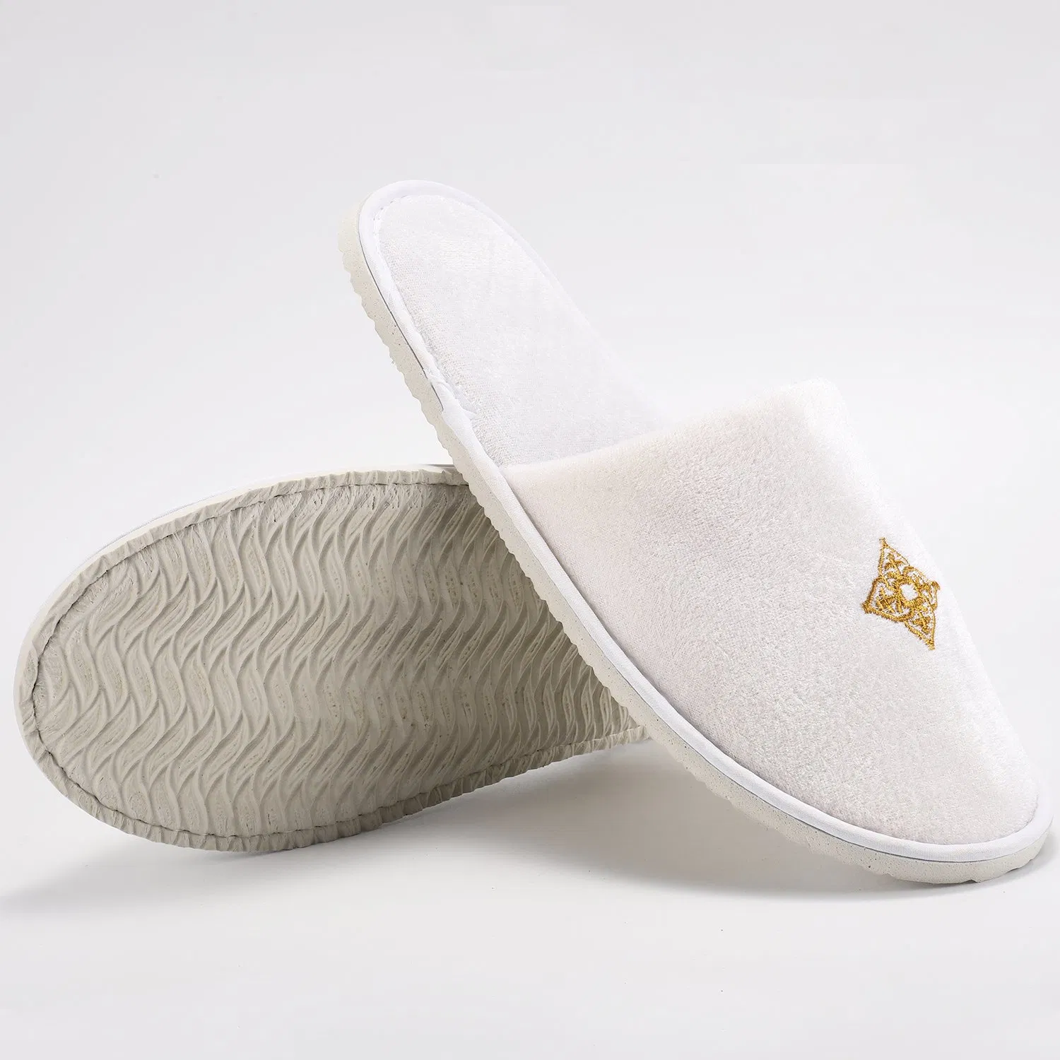 Personalized White Disposable Hotel Slippers 04