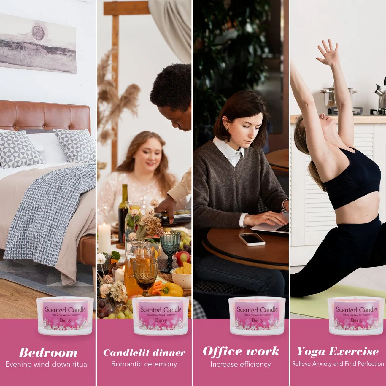 Luxury Natural Soy Wax Aromatherapy Relaxing Long Lasting Fragrance Scented Candle