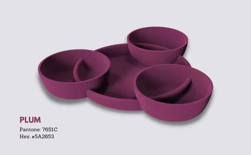 Divided Design Silicone Toddler Baby Feeding Bowl Plate Set for Baby