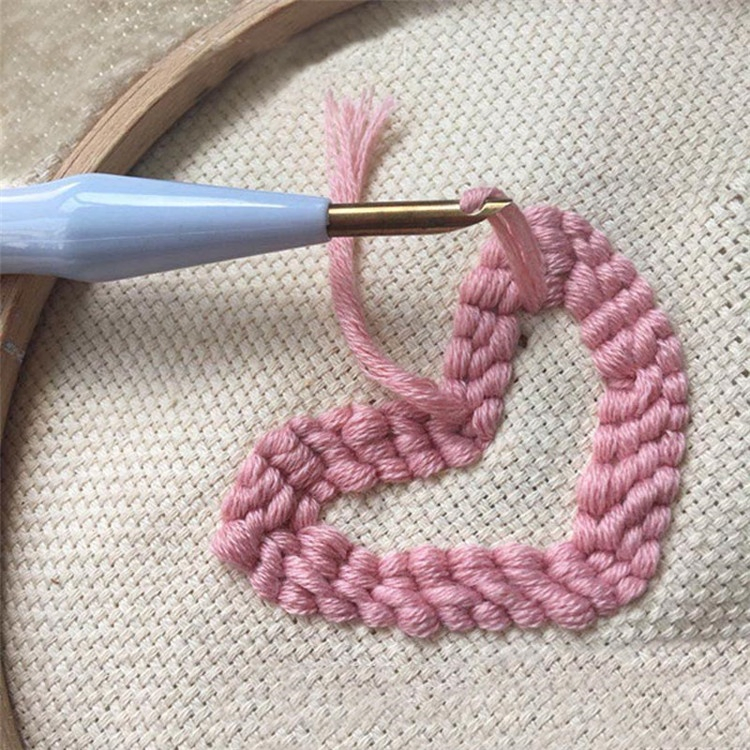 Bamboo Wood Embroidery Wood Punch Needle Rug Hooking Tool